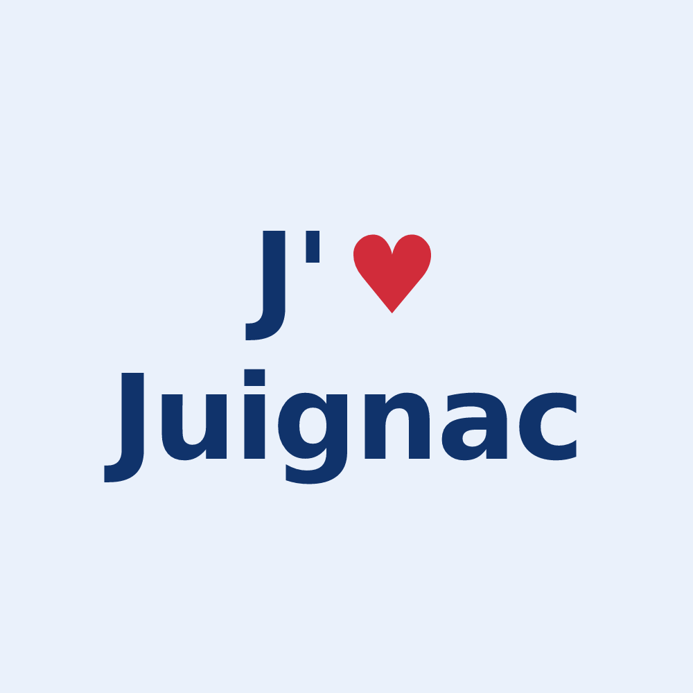 Sticker personnalisé Juignac — design J'aime Juignac