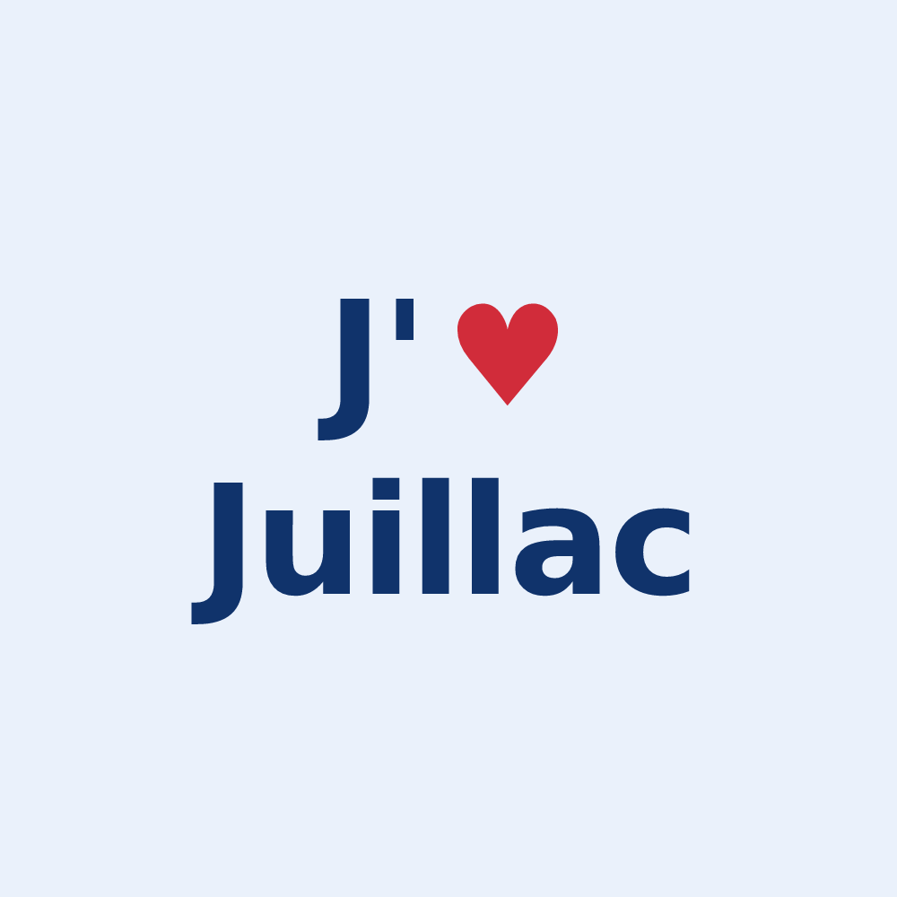 Sticker personnalisé Juillac — design J'aime Juillac