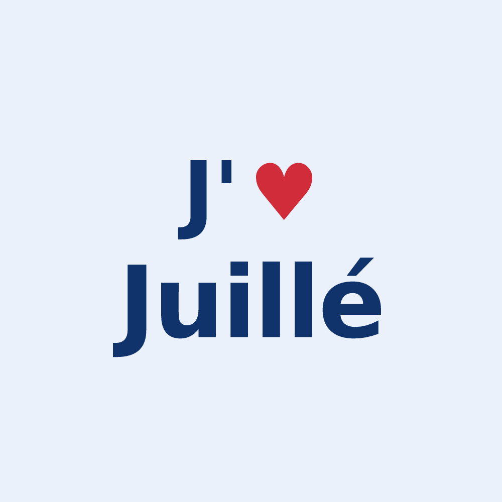 Sticker personnalisé Juillé — design J'aime Juillé