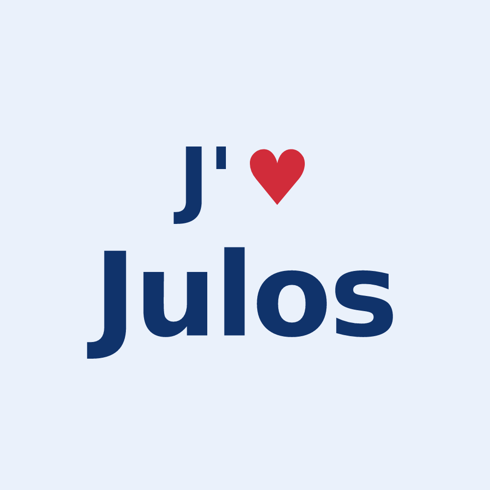 Sticker personnalisé Julos — design J'aime Julos