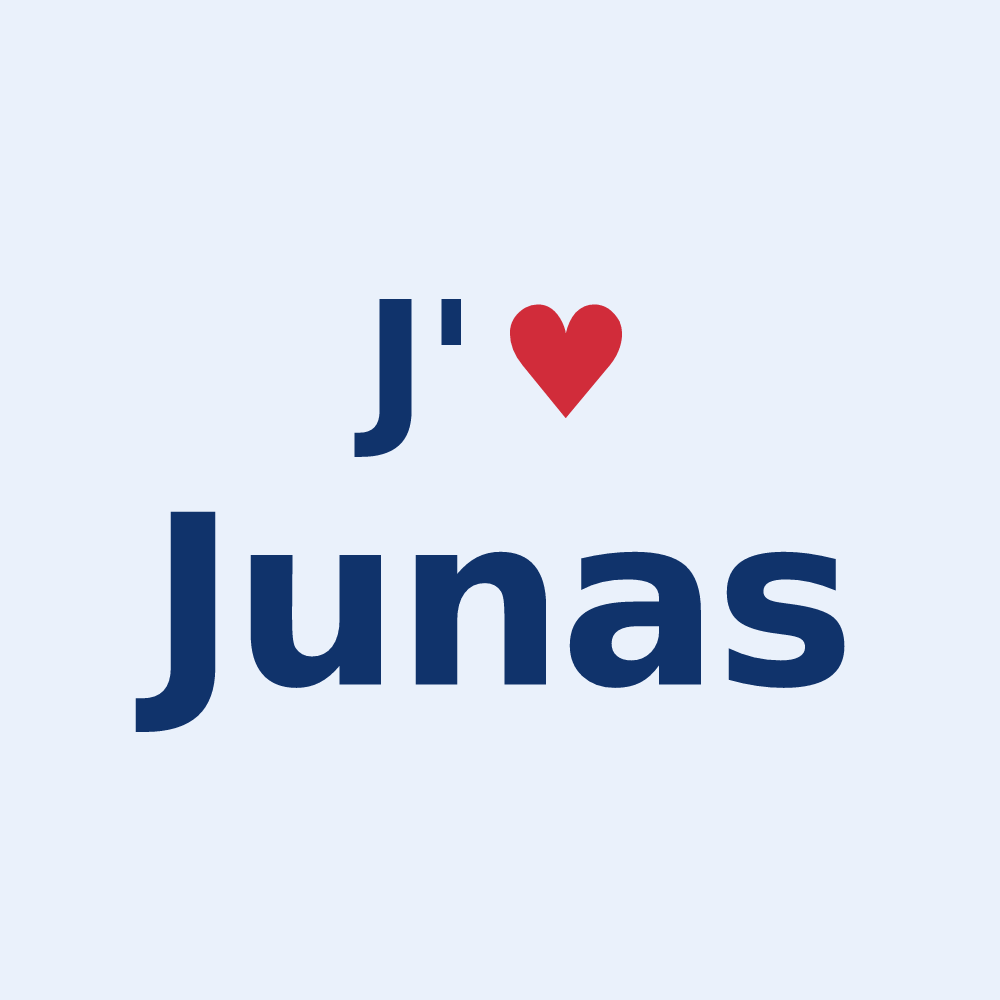 Sticker personnalisé Junas — design J'aime Junas