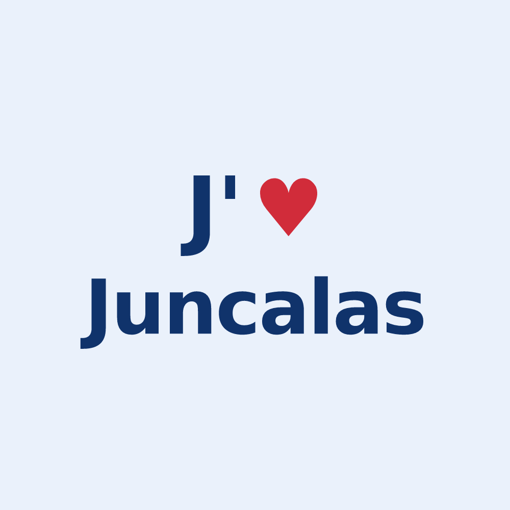 Sticker personnalisé Juncalas — design « J'aime Juncalas » imprimé sur le sticker