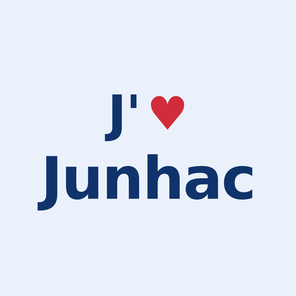 Sticker personnalisé Junhac — design J'aime Junhac