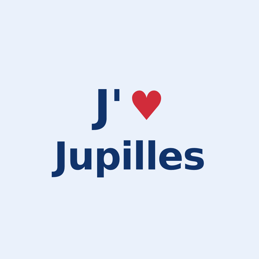 Sticker personnalisé Jupilles — design J'aime Jupilles