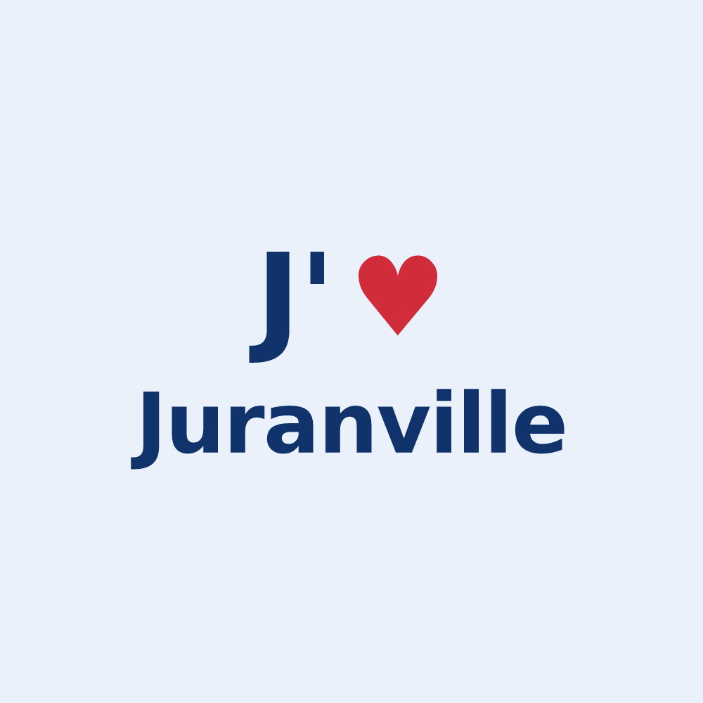 Sticker personnalisé Juranville — design « J'aime Juranville » imprimé sur le sticker