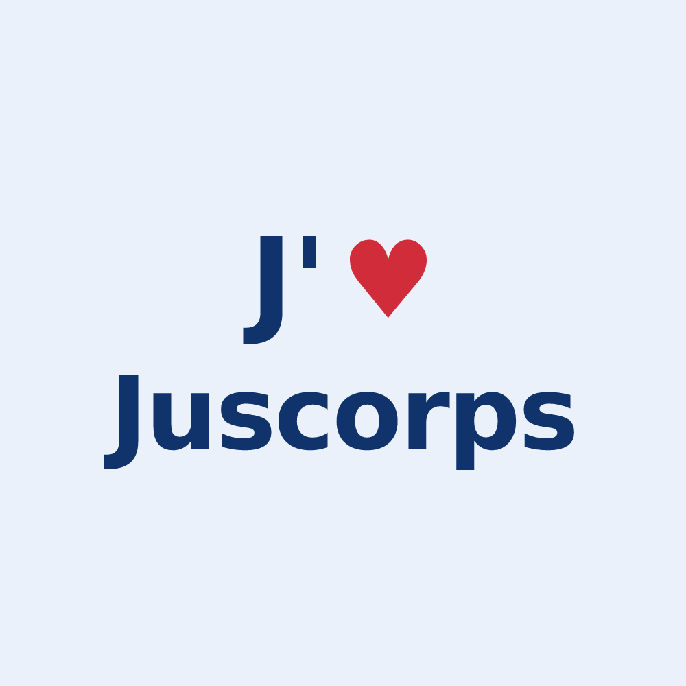 Sticker personnalisé Juscorps — design J'aime Juscorps
