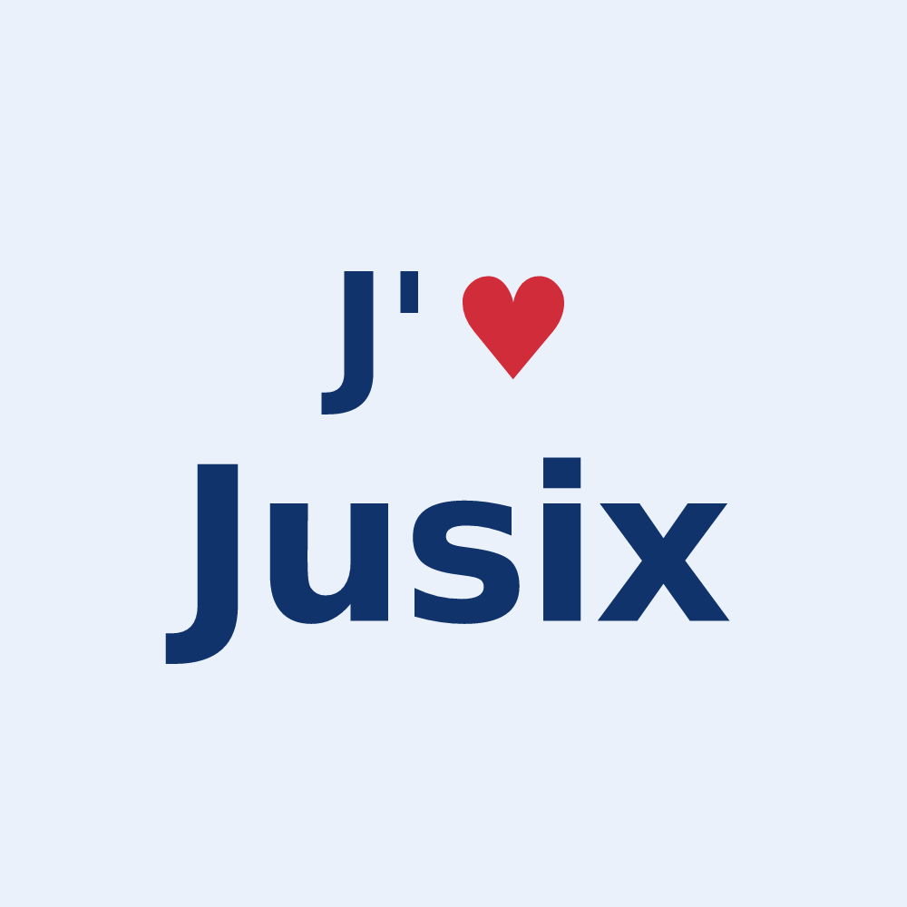 Sticker personnalisé Jusix — design J'aime Jusix
