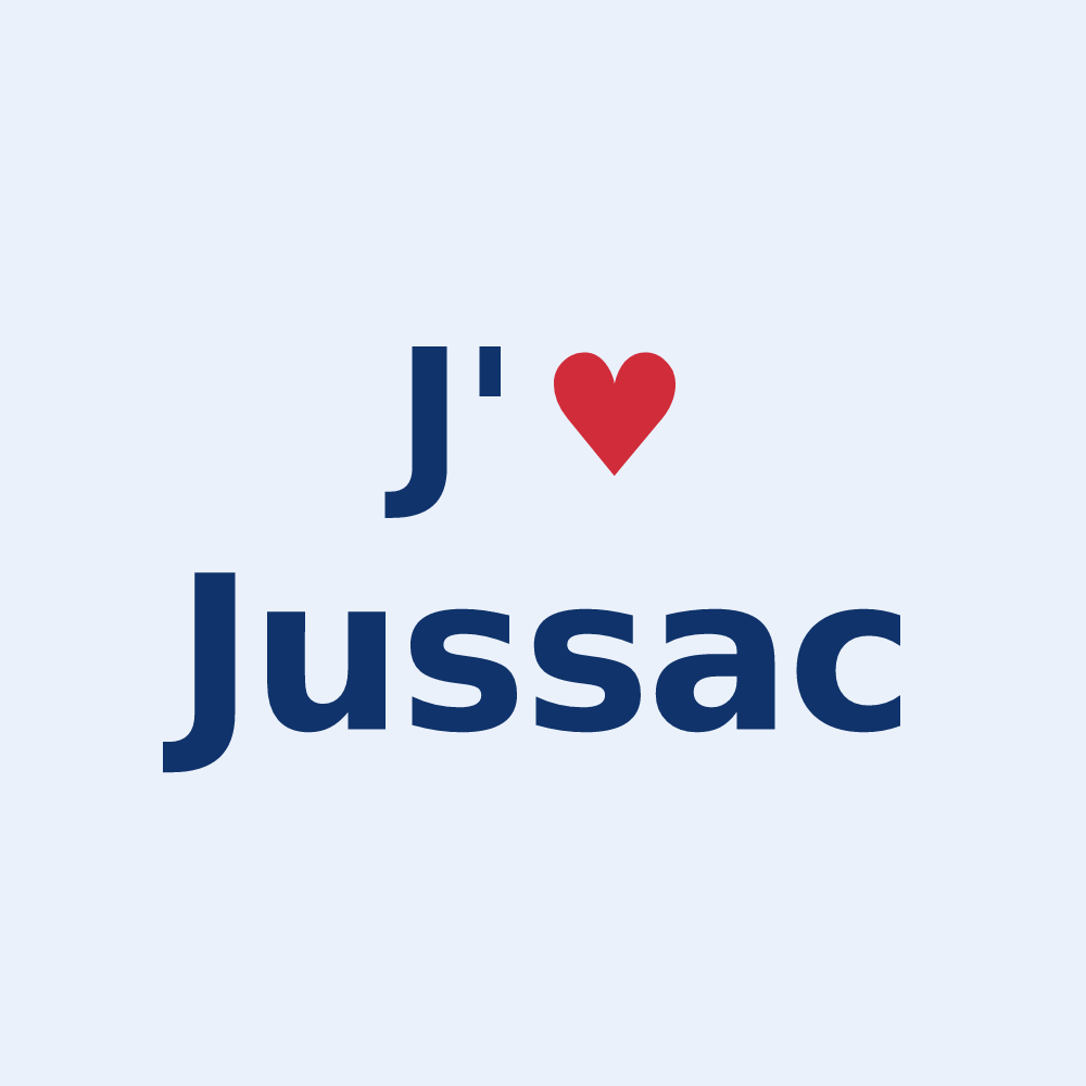 Sticker personnalisé Jussac — design J'aime Jussac