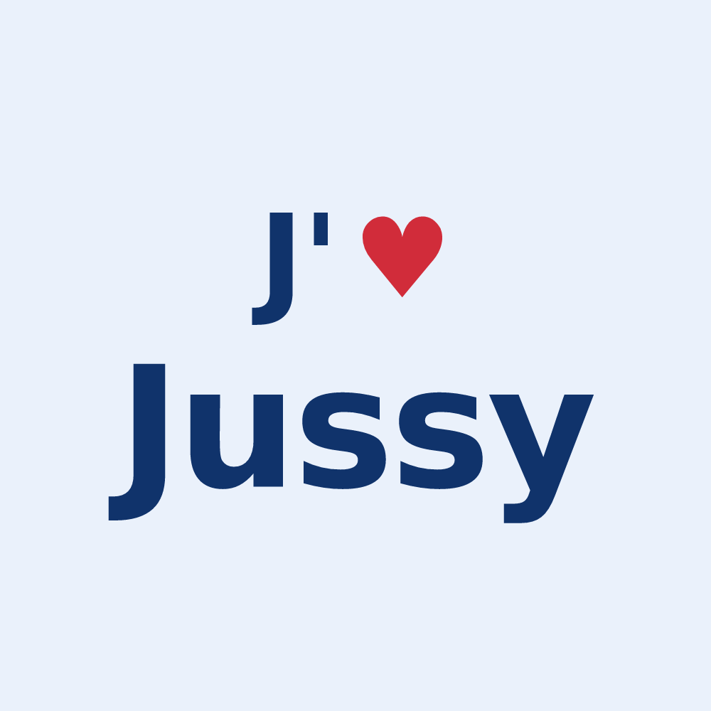 Sticker personnalisé Jussy — design J'aime Jussy