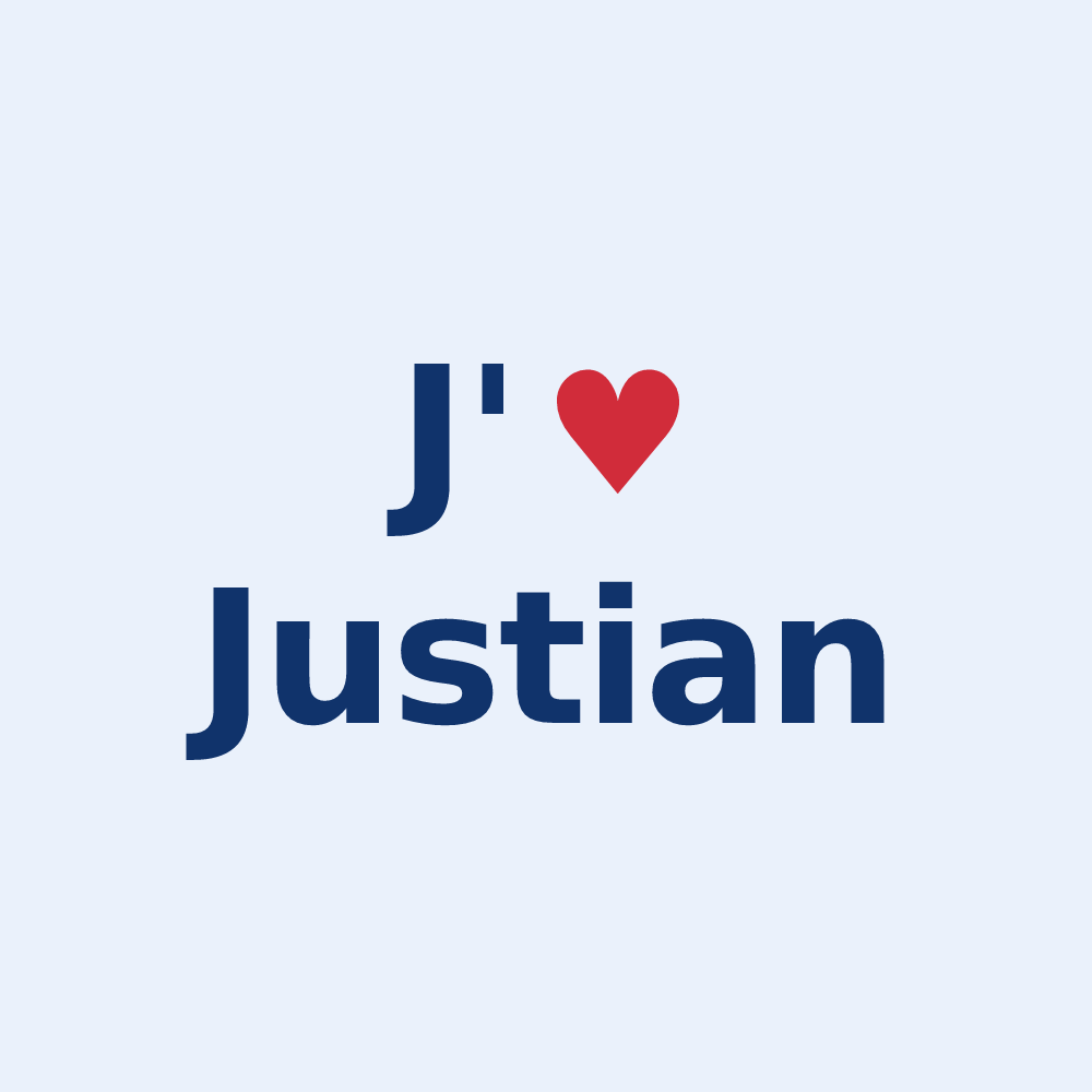 Sticker personnalisé Justian — design J'aime Justian