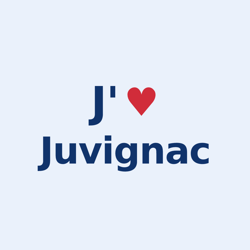 Sticker personnalisé Juvignac — design J'aime Juvignac