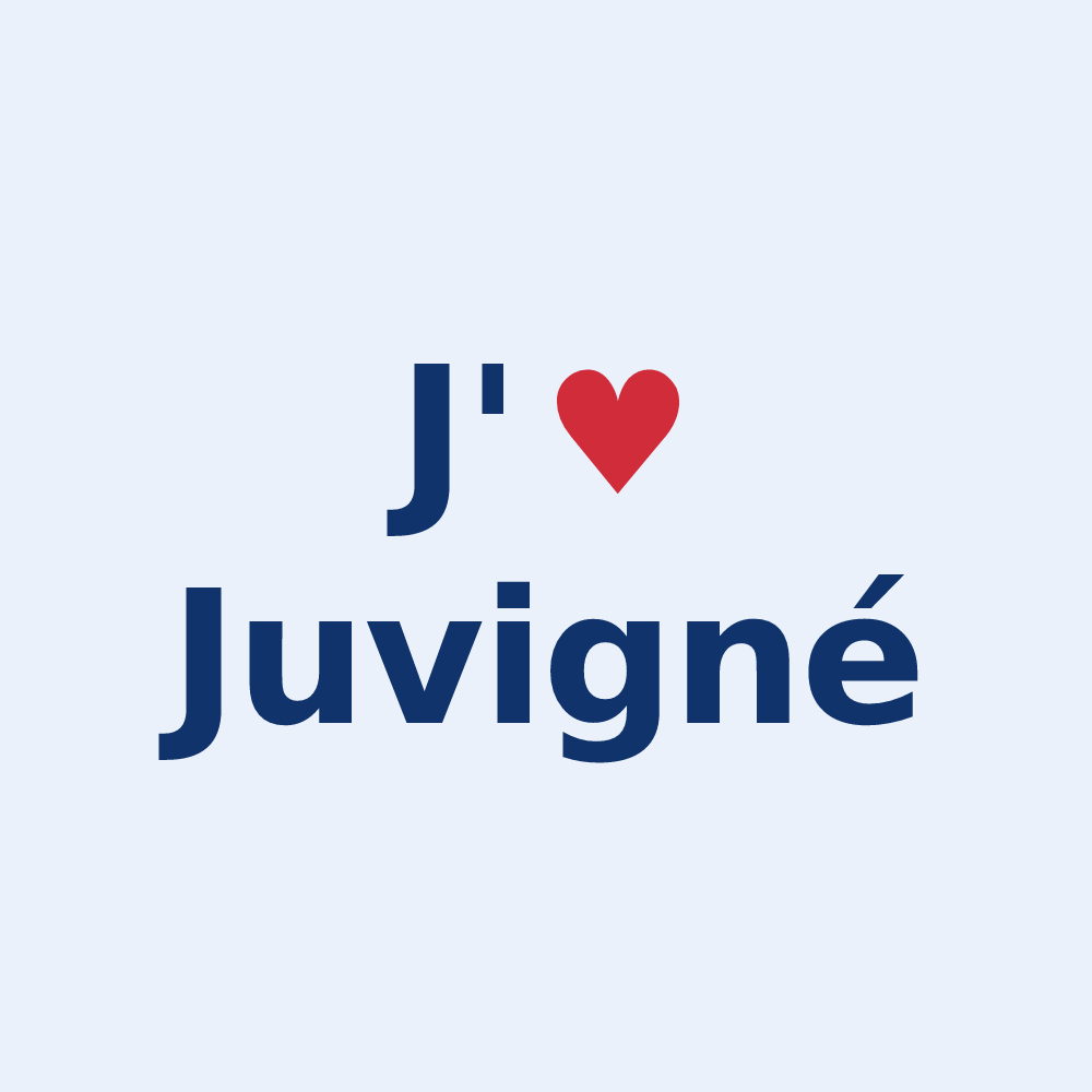 Sticker personnalisé Juvigné — design J'aime Juvigné