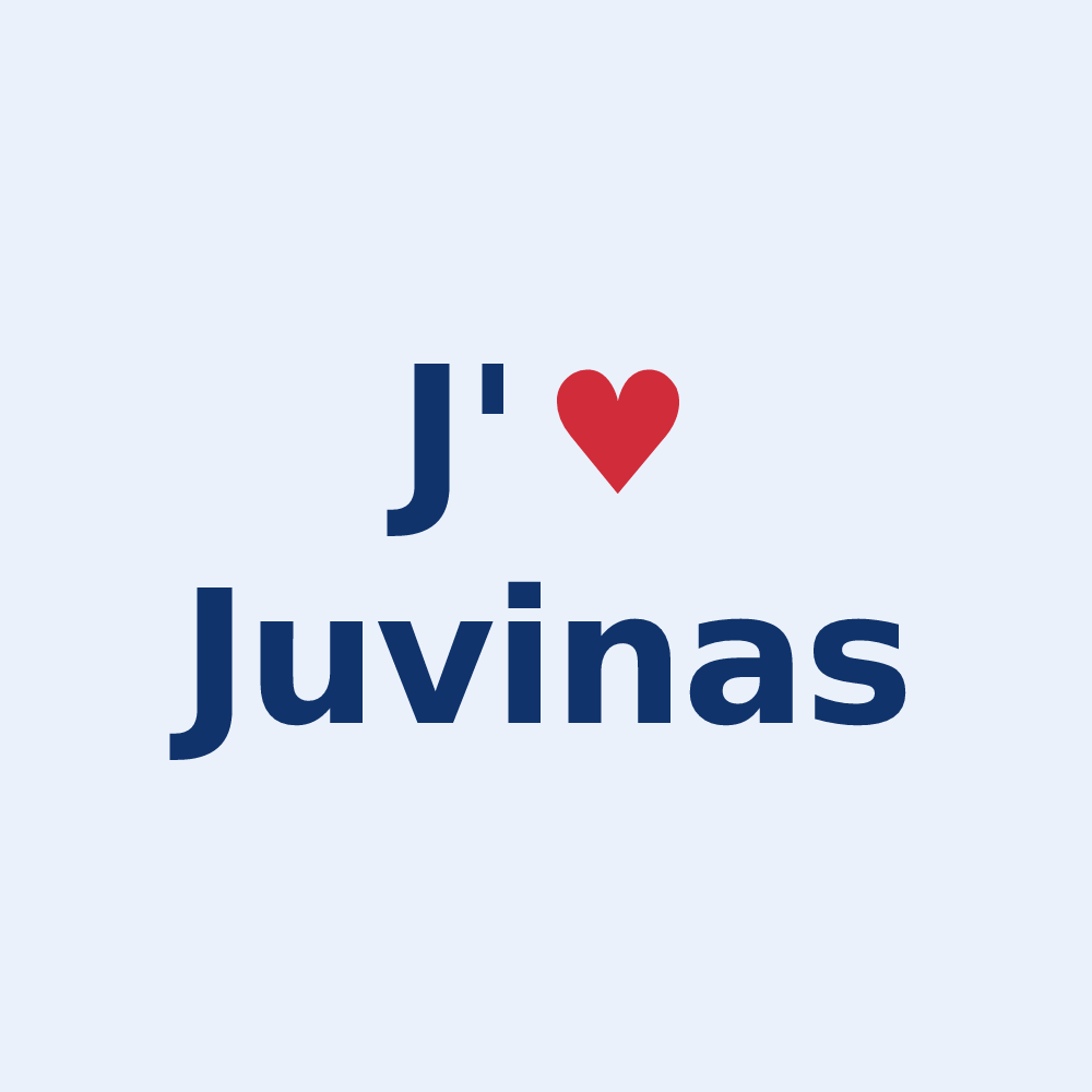 Sticker personnalisé Juvinas — design J'aime Juvinas