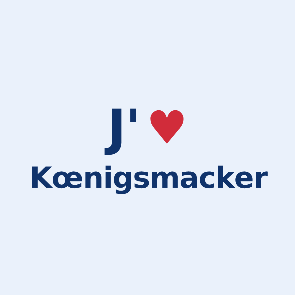 Sticker personnalisé Kœnigsmacker — design J'aime Kœnigsmacker