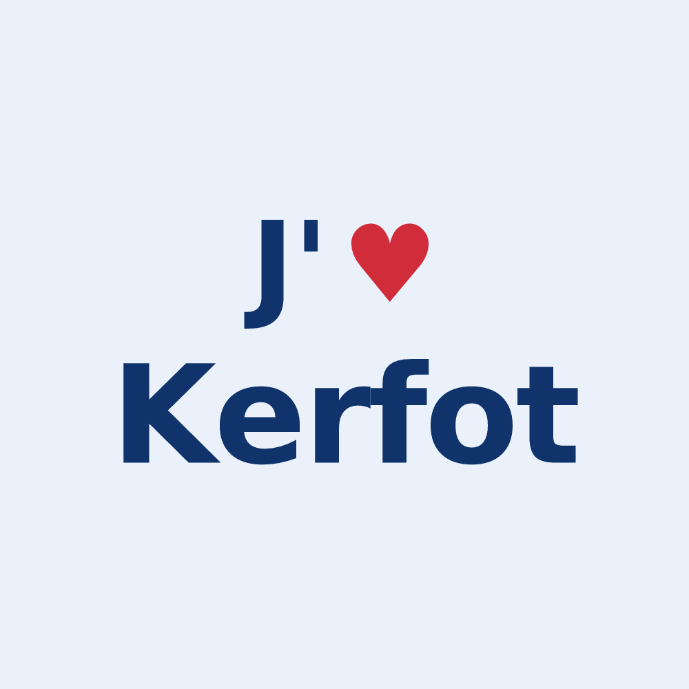 Sticker personnalisé Kerfot — design « J'aime Kerfot » imprimé sur le sticker