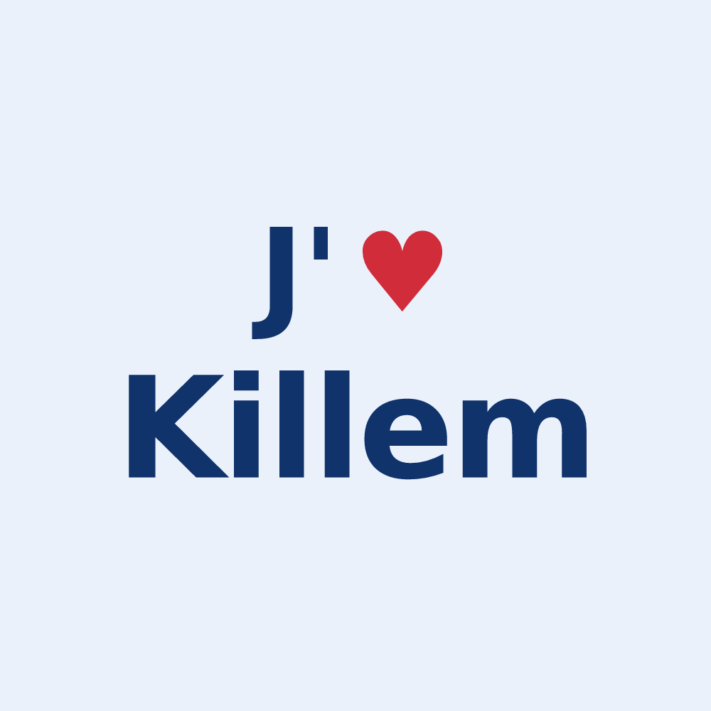 Sticker personnalisé Killem — design J'aime Killem