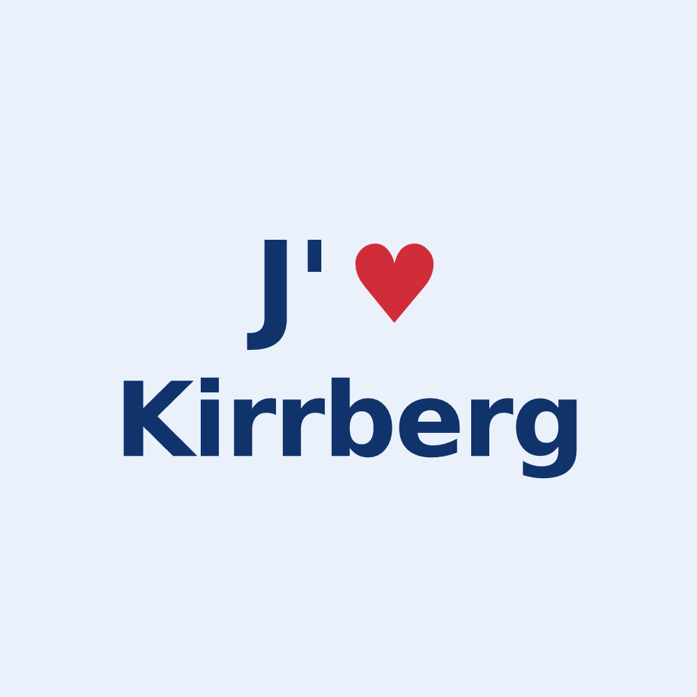 Sticker personnalisé Kirrberg — design « J'aime Kirrberg » imprimé sur le sticker