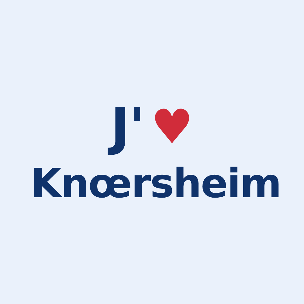 Sticker personnalisé Knœrsheim — design « J'aime Knœrsheim » imprimé sur le sticker