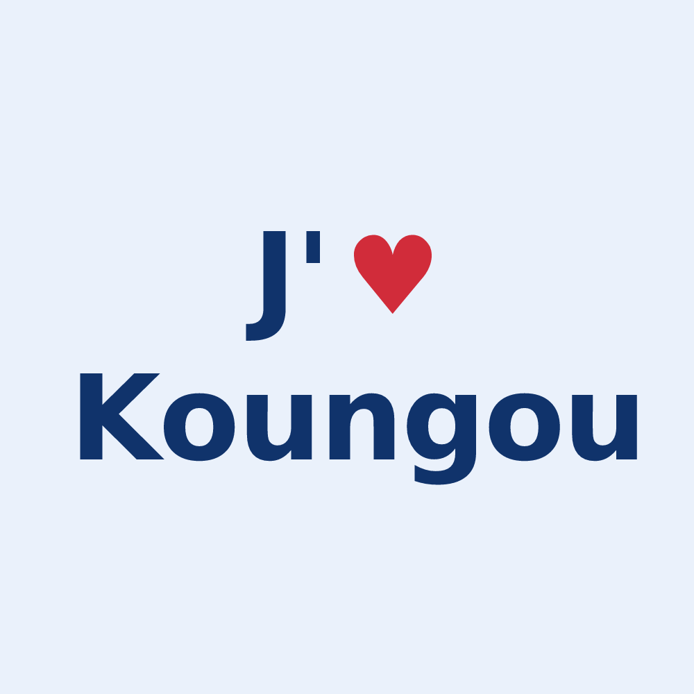 Sticker personnalisé Koungou — design J'aime Koungou