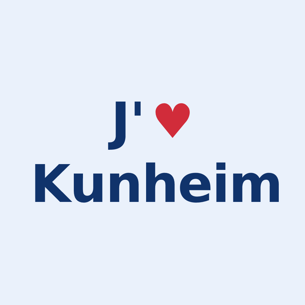 Sticker personnalisé Kunheim — design J'aime Kunheim
