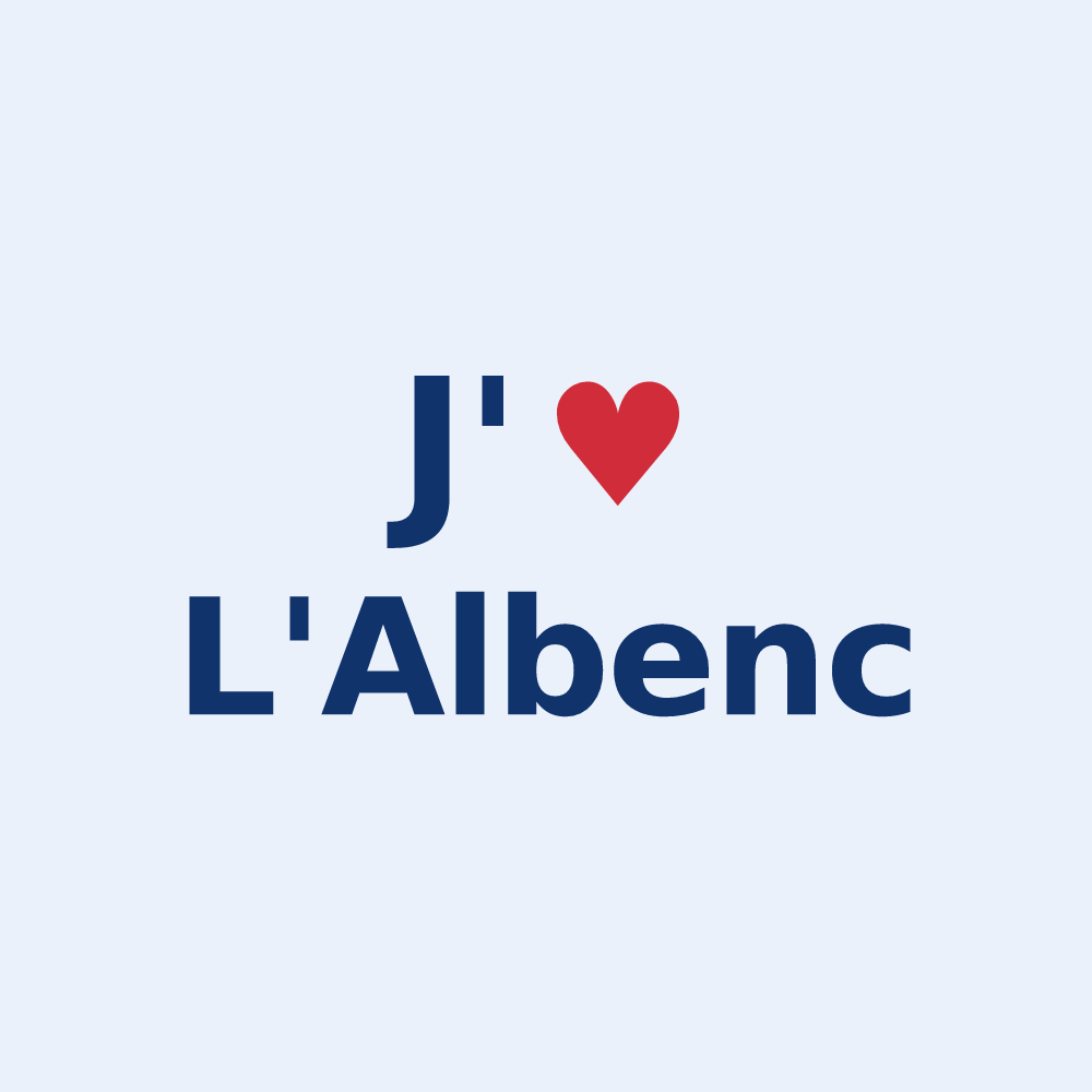Sticker personnalisé L'Albenc — design J'aime L'Albenc