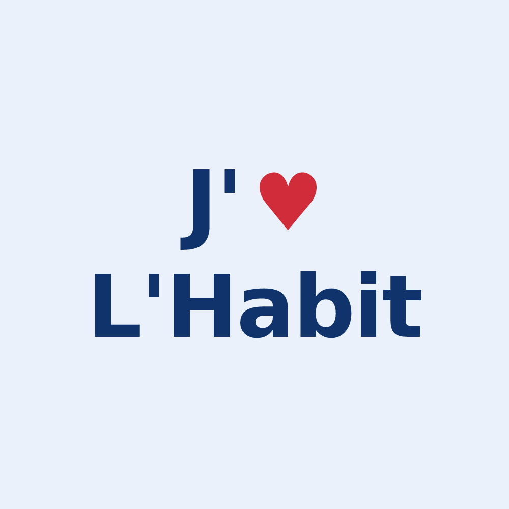 Sticker personnalisé L'Habit — design J'aime L'Habit