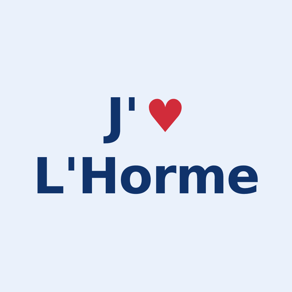 Sticker personnalisé L'Horme — design J'aime L'Horme
