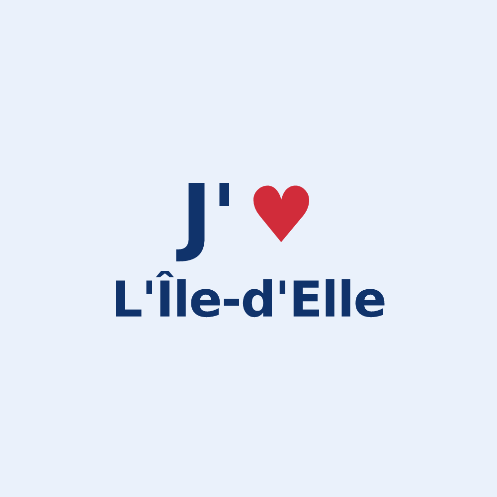 Sticker personnalisé L'Île-d'Elle — design J'aime L'Île-d'Elle
