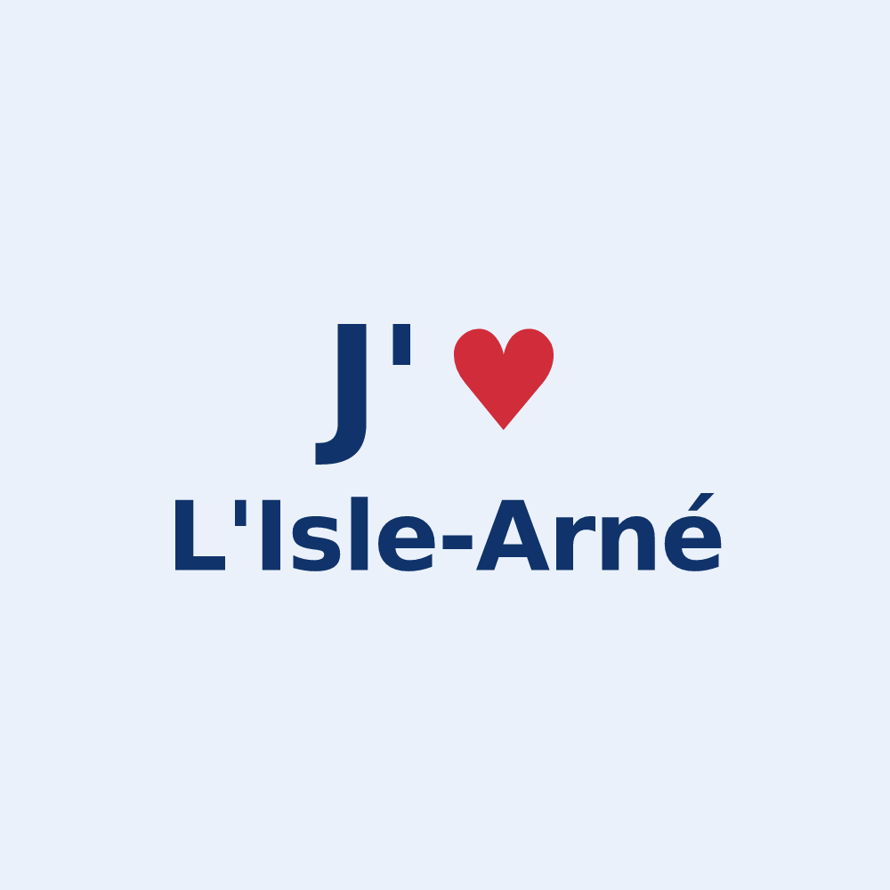 Sticker personnalisé L'Isle-Arné — design J'aime L'Isle-Arné