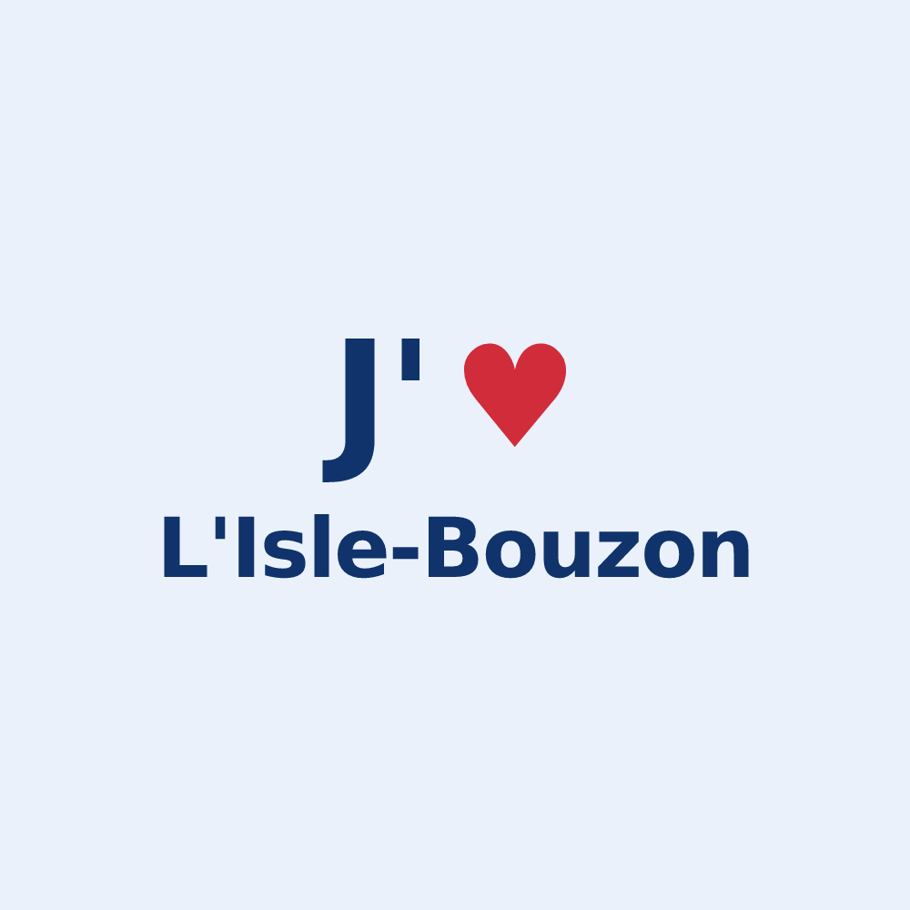 Sticker personnalisé L'Isle-Bouzon — design J'aime L'Isle-Bouzon