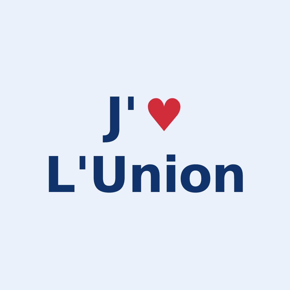Sticker personnalisé L'Union — design J'aime L'Union