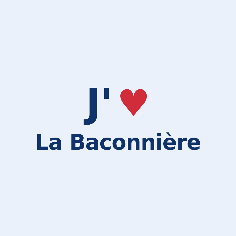 Sticker personnalisé La Baconnière — design J'aime La Baconnière