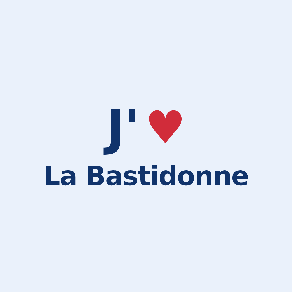 Sticker personnalisé La Bastidonne — design J'aime La Bastidonne