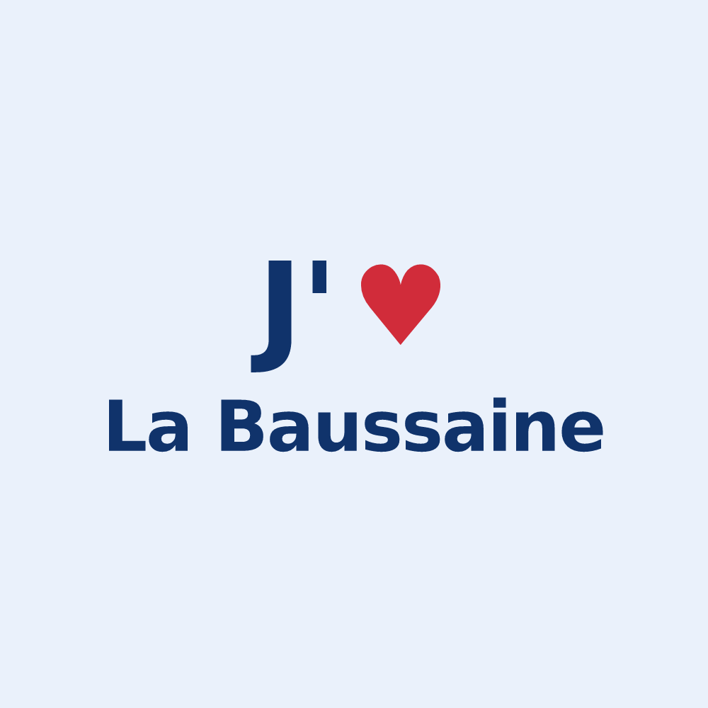 Sticker personnalisé La Baussaine — design J'aime La Baussaine