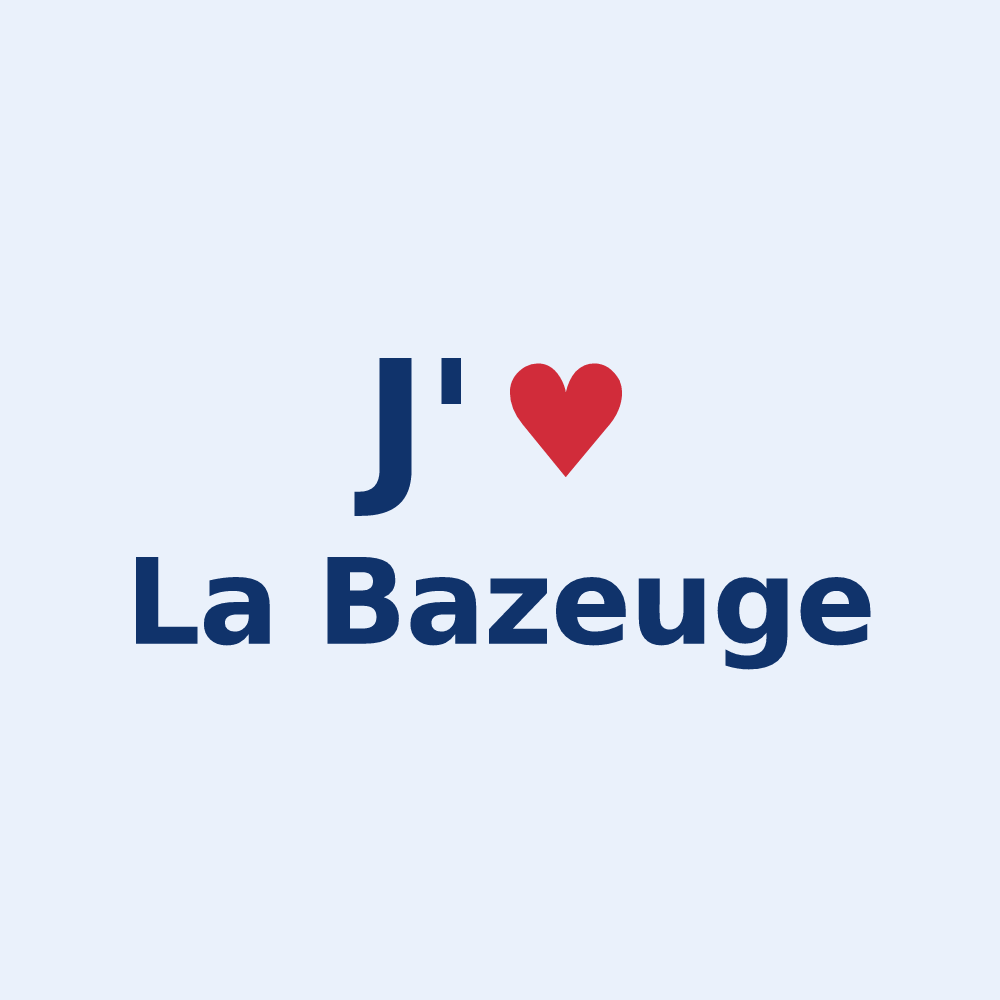 Sticker personnalisé La Bazeuge — design J'aime La Bazeuge