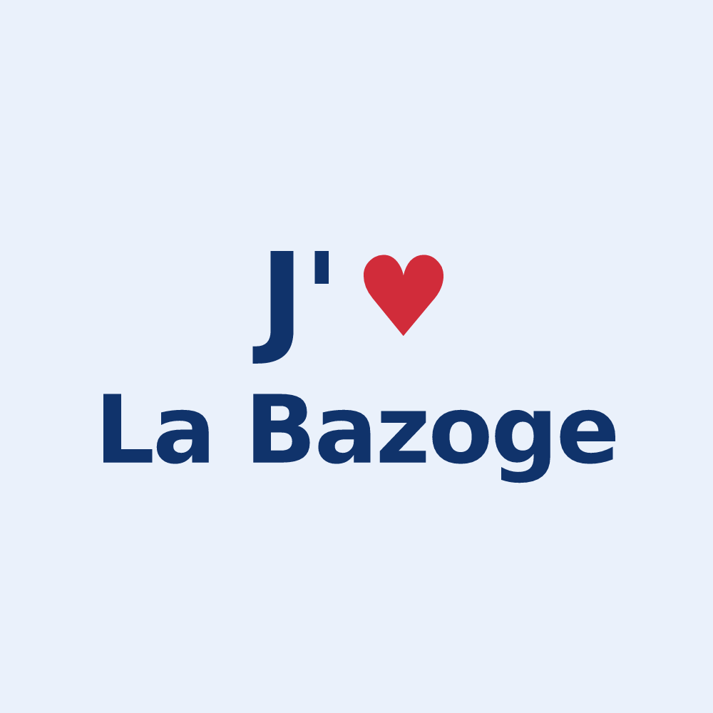Sticker personnalisé La Bazoge — design « J'aime La Bazoge » imprimé sur le sticker