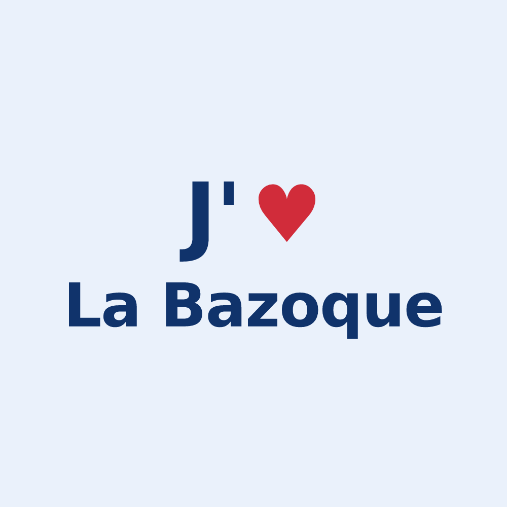 Sticker personnalisé La Bazoque — design « J'aime La Bazoque » imprimé sur le sticker