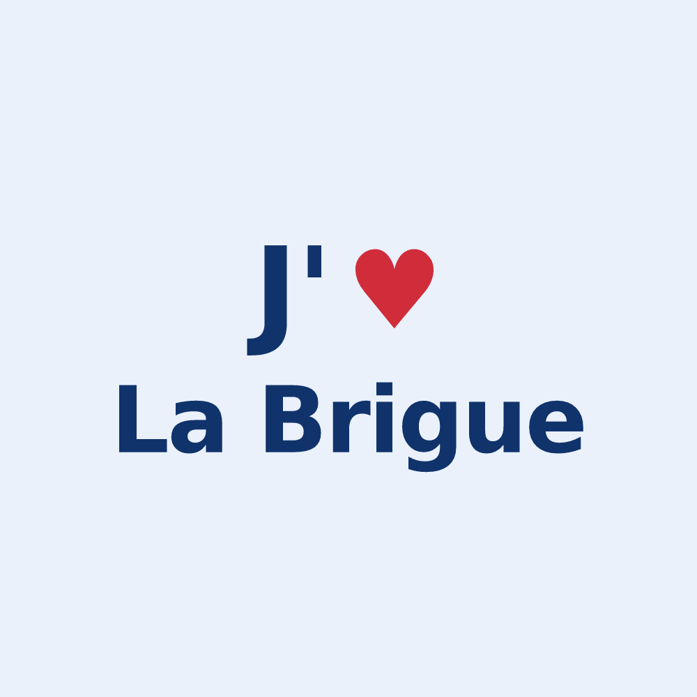 Sticker personnalisé La Brigue — design « J'aime La Brigue » imprimé sur le sticker