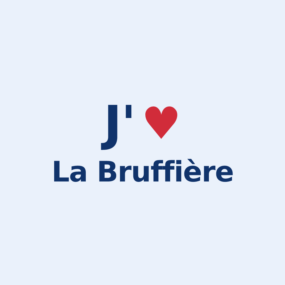 Sticker personnalisé La Bruffière — design « J'aime La Bruffière » imprimé sur le sticker
