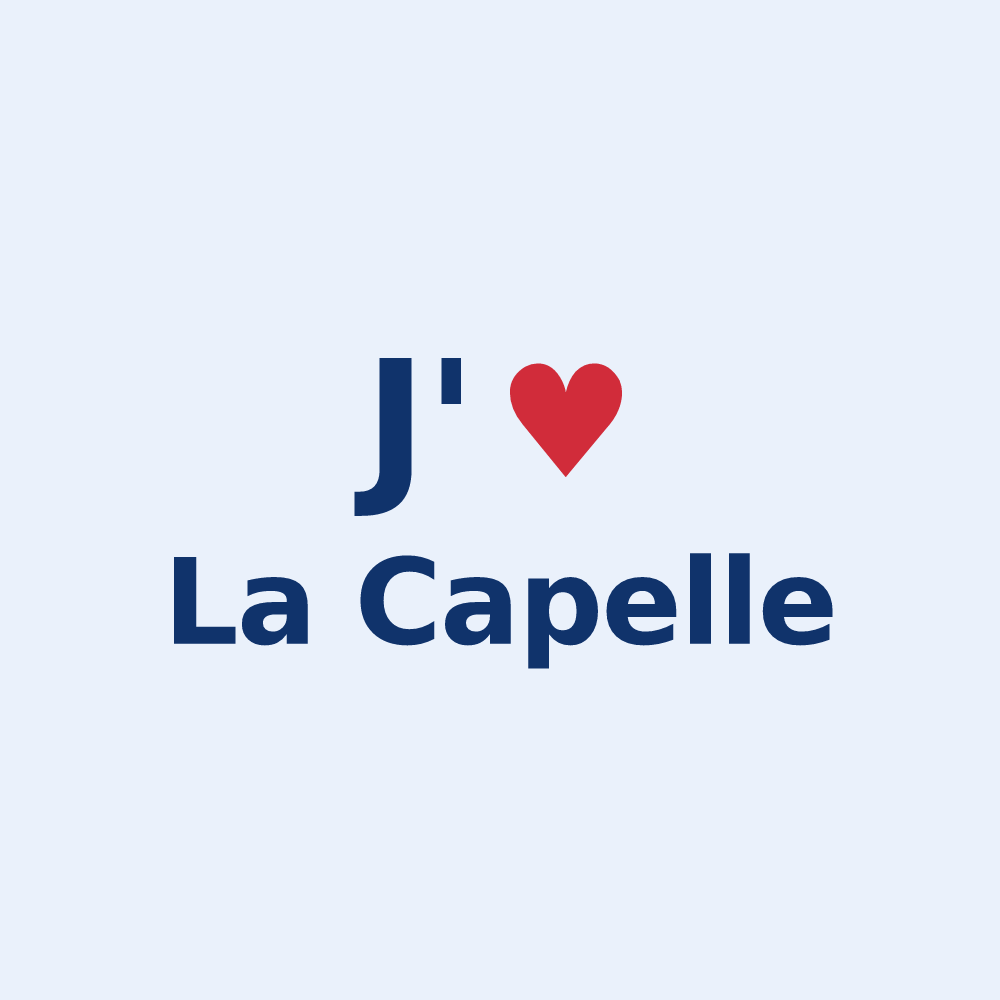 Sticker personnalisé La Capelle — design « J'aime La Capelle » imprimé sur le sticker