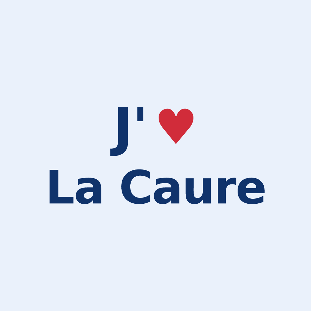 Sticker personnalisé La Caure — design J'aime La Caure
