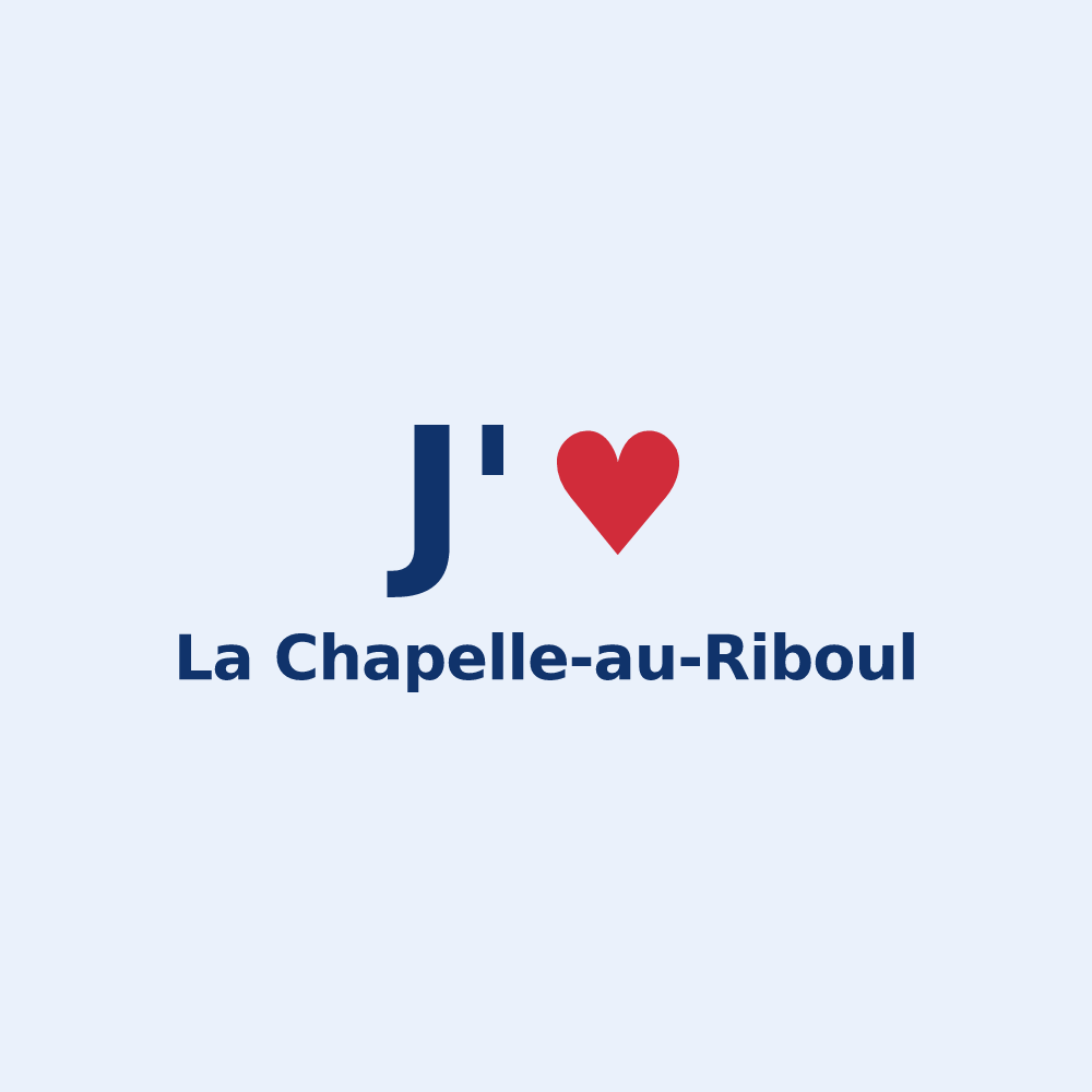 Sticker personnalisé La Chapelle-au-Riboul — design J'aime La Chapelle-au-Riboul
