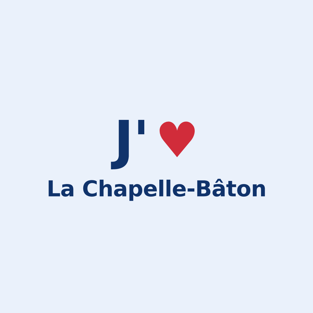 Sticker personnalisé La Chapelle-Bâton — design J'aime La Chapelle-Bâton