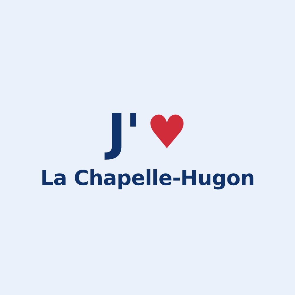 Sticker personnalisé La Chapelle-Hugon — design J'aime La Chapelle-Hugon