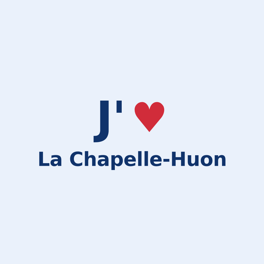 Sticker personnalisé La Chapelle-Huon — design « J'aime La Chapelle-Huon » imprimé sur le sticker