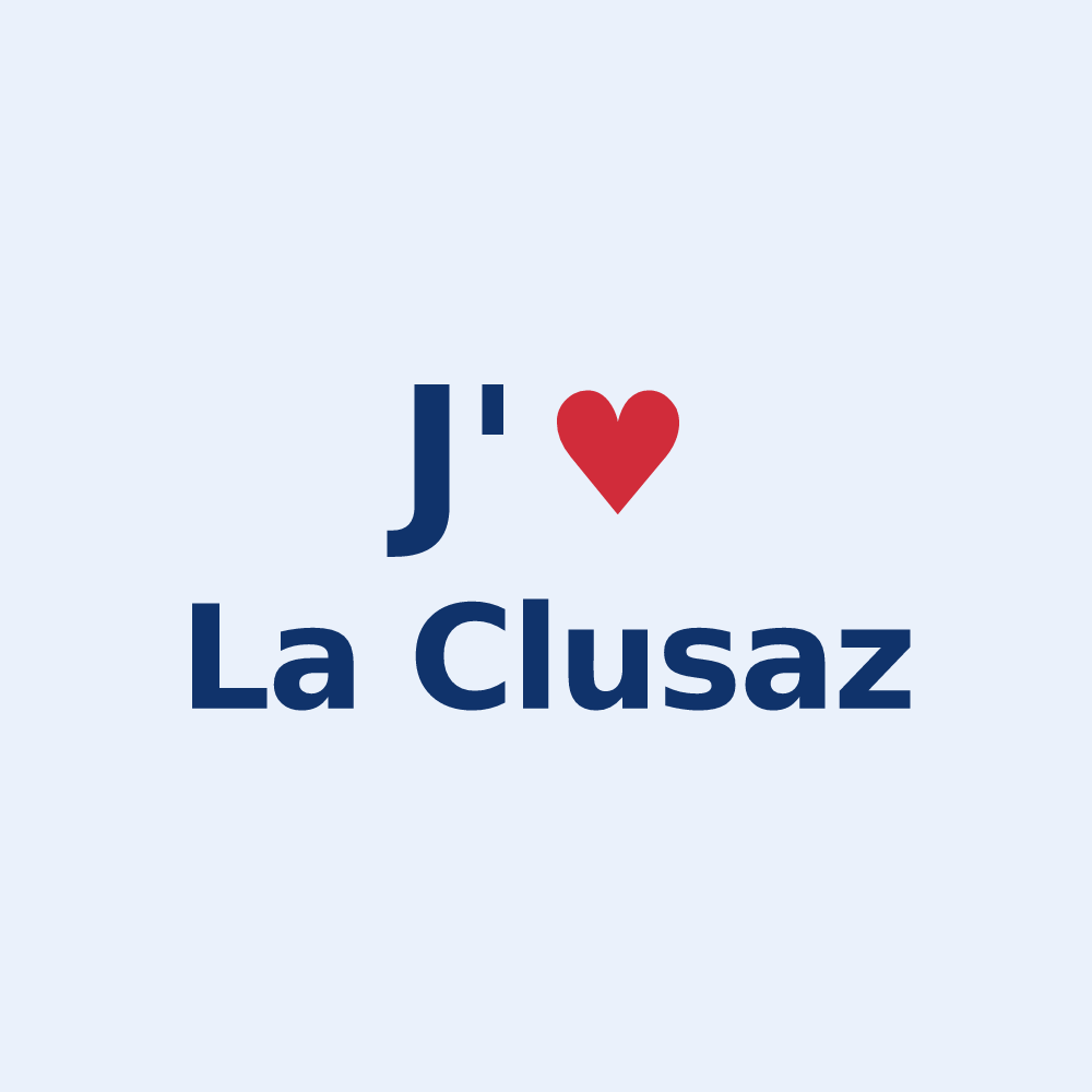 Sticker personnalisé La Clusaz — design J'aime La Clusaz