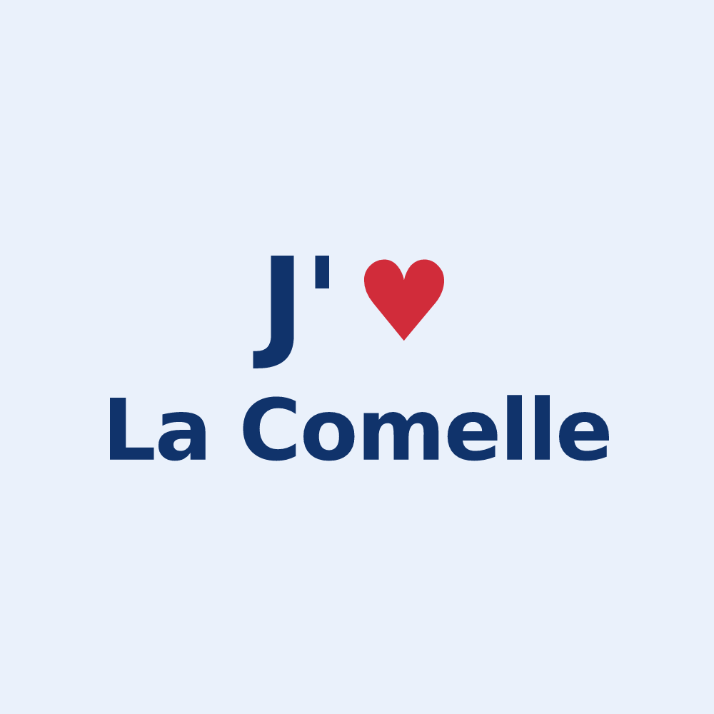 Sticker personnalisé La Comelle — design J'aime La Comelle