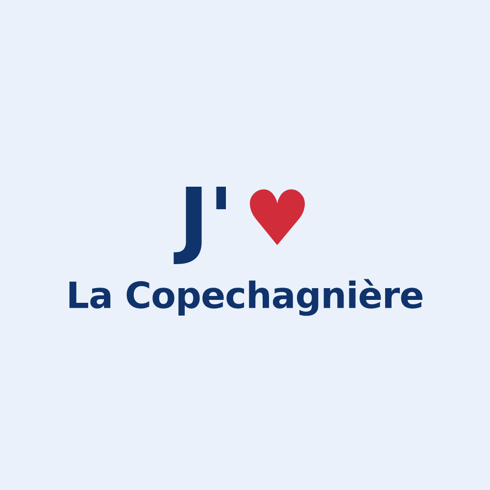 Sticker personnalisé La Copechagnière — design J'aime La Copechagnière