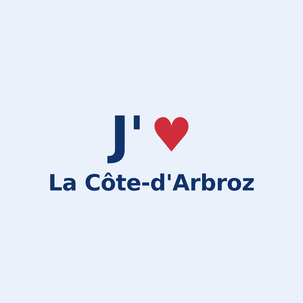 Sticker personnalisé La Côte-d'Arbroz — design J'aime La Côte-d'Arbroz