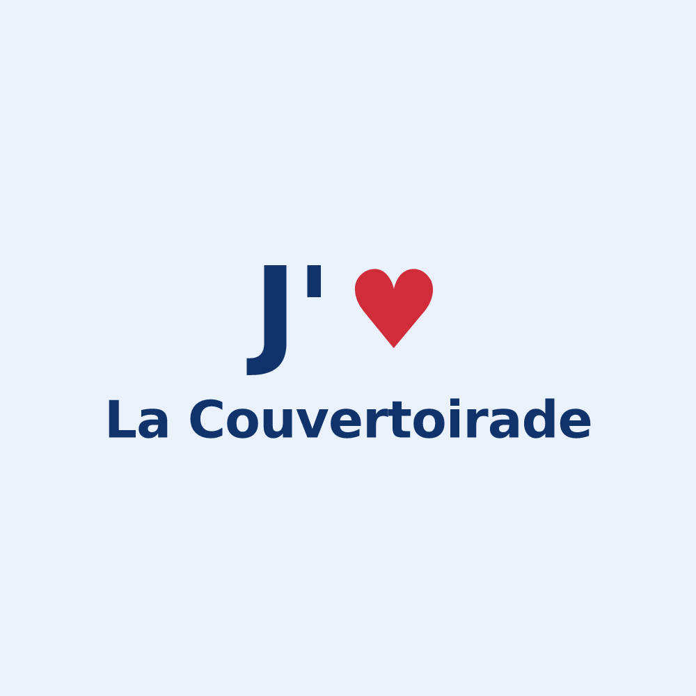 Sticker personnalisé La Couvertoirade — design « J'aime La Couvertoirade » imprimé sur le sticker